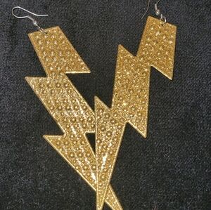 Lightning Bolt Gold Earrings